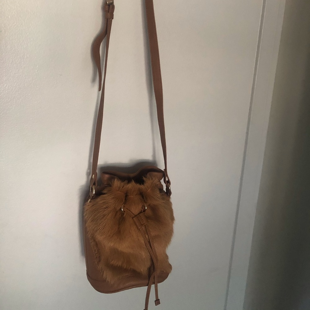 Craie - Fur & Leather Bucket Bag | Tan | NWT
